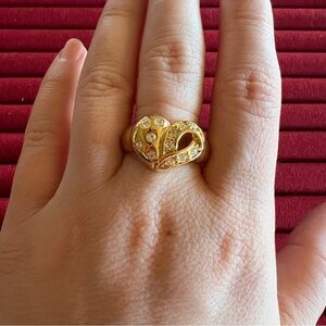 Gold Heart Statement Ring - FJ Fallon Jewelry